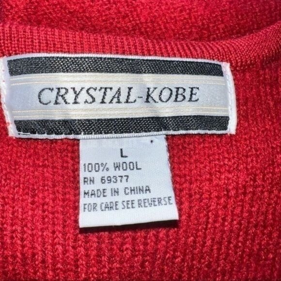 Crystal-Kobe Womens Wool Houndstooth Zip-Up Sweater Vest Red & Black Vintage Siz - Picture 5 of 11